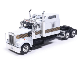 KENWORTH W900 TRACTOR TRUCK 3-ASSI (1989), white