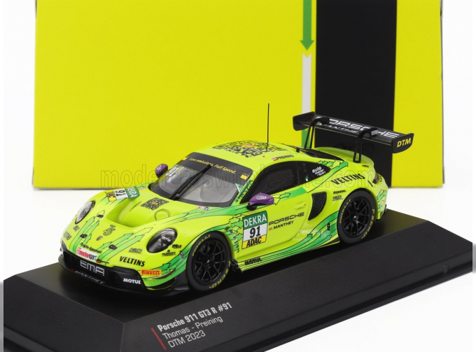 PORSCHE 911 992 Gt3 R Team Manthey Racing №91 Winner Dtm Season (2023) Thomas Preining, Yellow Green