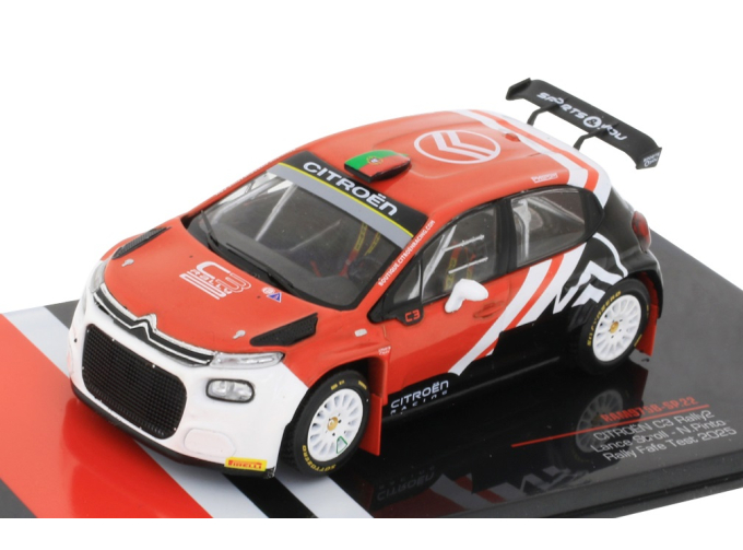 CITROEN C3 Rally2 WRC L.Stroll/N.Pinto, Rally Fafe Test (2025), black/red/white 