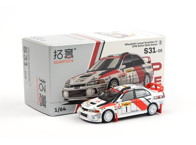 MITSUBISHI Lancer Evolution IV #1, white / red