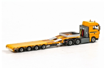 MAN TGX XLX Low Loader Semi (4 axle), Premium Line 1:50, желтый