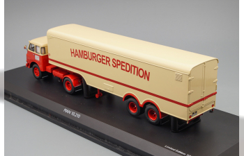 MAN 10.210 Truck Hamburger Spedition, beige / red