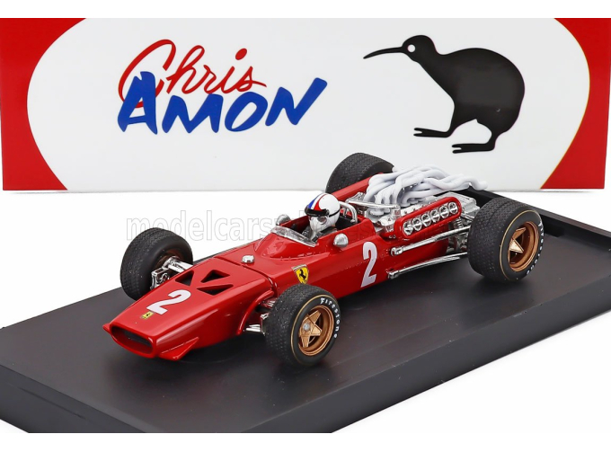FERRARI F1 312 №2 Italy Gp (1967) Chris Amon - With Driver Figure, Red