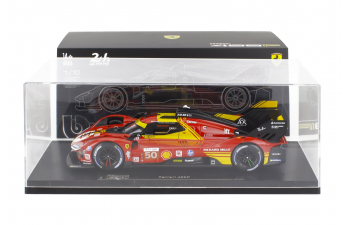 FERRARI 499p 3.0l Turbo V6 Team Ferrari Af Corse №50 Winner 24h Le Mans (2024) Antonio Fuoco - Miguel Molina - Nicklas Nielsen - Con Vetrina - With Showcase, Red