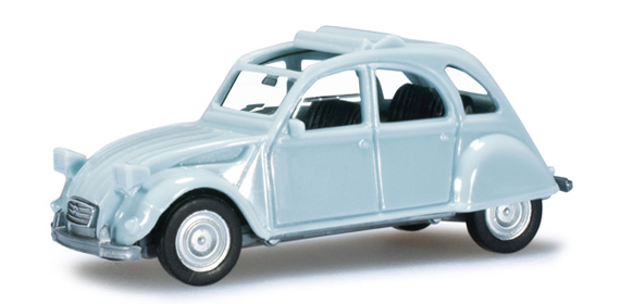 CITROEN 2CV, Sunroof open, bluewhite