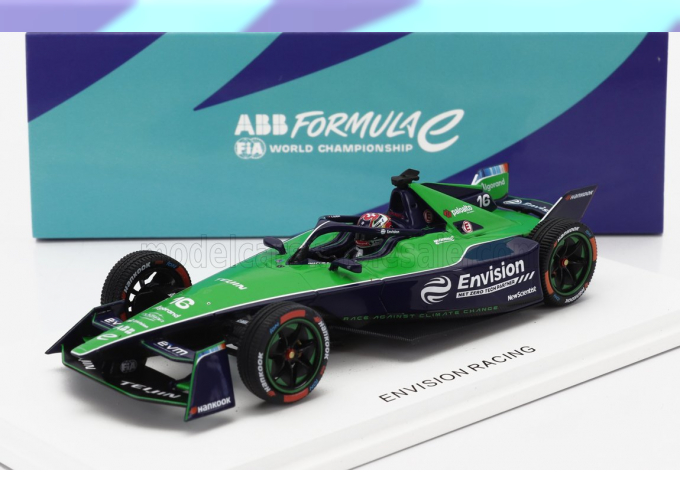 JAGUAR Formula-e I-type 6 Team Envision Racing №16 Season 2023-2024 Sebastien Buemi, Green Black