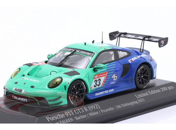 PORSCHE 911 (992) GT3 R №33 Falken Motorsports 24h Nuerburgring Klaus Bachler, Sven Müller, Alessio Picariello (2023)