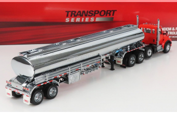 KENWORTH T880 Truck With Fd9300/dt-c4 Tanker Petroleum 1990, Red Chrome