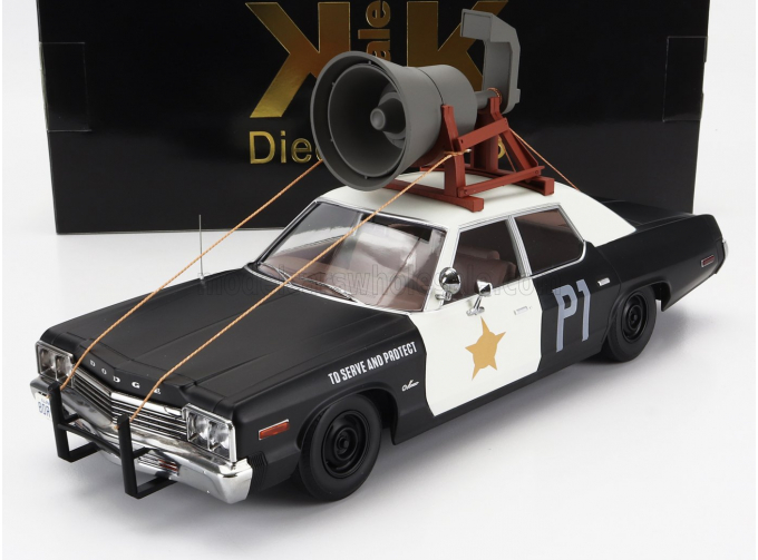 DODGE Monaco Bluesmobile (1974) - Look-a-like - With The Horn On The Roof, Black White