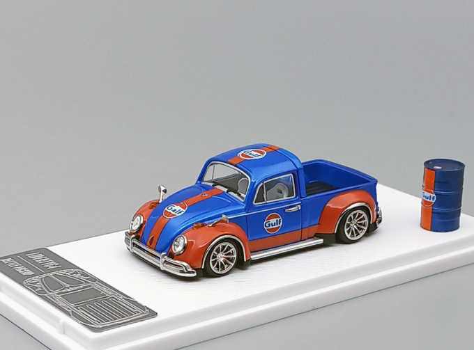 VOLKSWAGEN Beetle PickUp Red Gulf Oil Livery, blue / orange