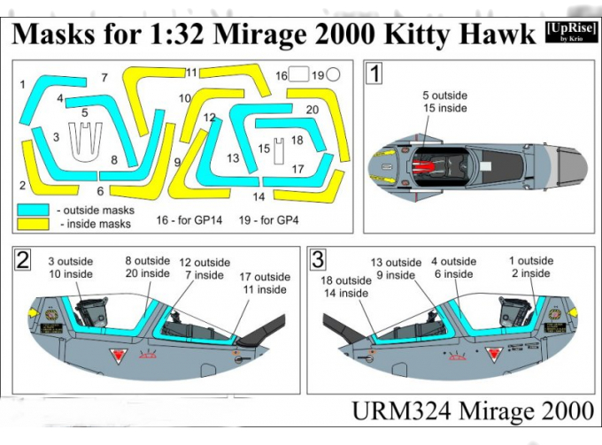 Маска окрасочная Mirage 2000C (Kitty Hawk)