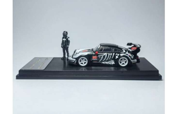 PORSCHE RWB 964 High Wing with figure, black/white/red