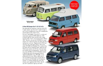 VOLKSWAGEN набор из 5 моделей автомобилей VW Camper (T1/T2/T3/T4/T5)