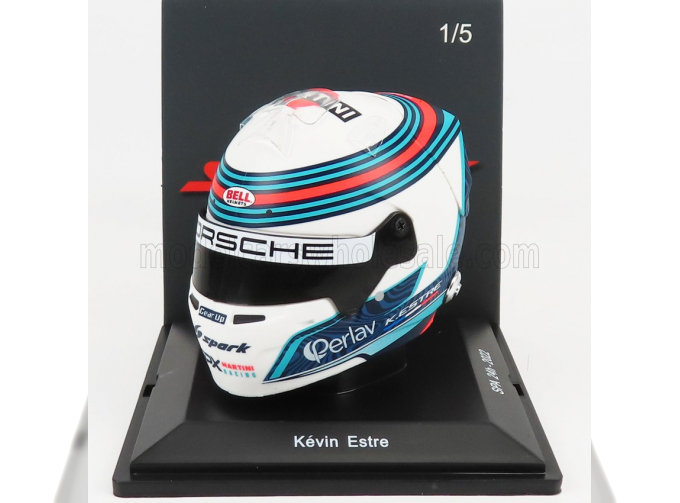 BELL HELMET Casco Helmet Porsche Martini 24h Spa 2022 Kevin Estre, White Blue Red