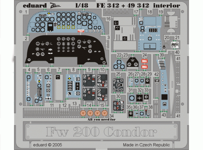 Цветное фототравление для Fw 200 Condor interior