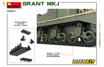 Сборная модель Британский танк Мк.I Grant с интерьером
