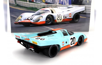 PORSCHE 917k 4.5l Team John Wyer Automotive Engineering Ltd Gulf №20 24h Le Mans (1970) Jo Siffert - Brian Redmann, Light Blue Orange