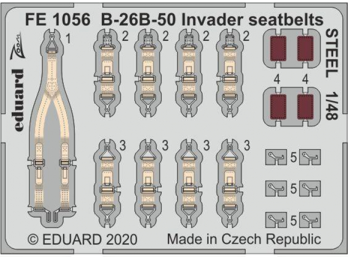 Набор фототравления для B-26B-50 Invader стальные ремни