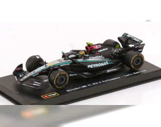 MERCEDES-BENZ GP F1 W15 Eq Performance Team Amg Petronas Motorsport №44 Season (2024) Lewis Hamilton - With Pilot And Showcase, Black Silver Green