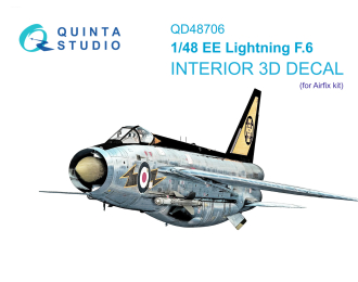 3D Декаль интерьера кабины пилота для BAC / EE Lightning F.6 (Airfix)