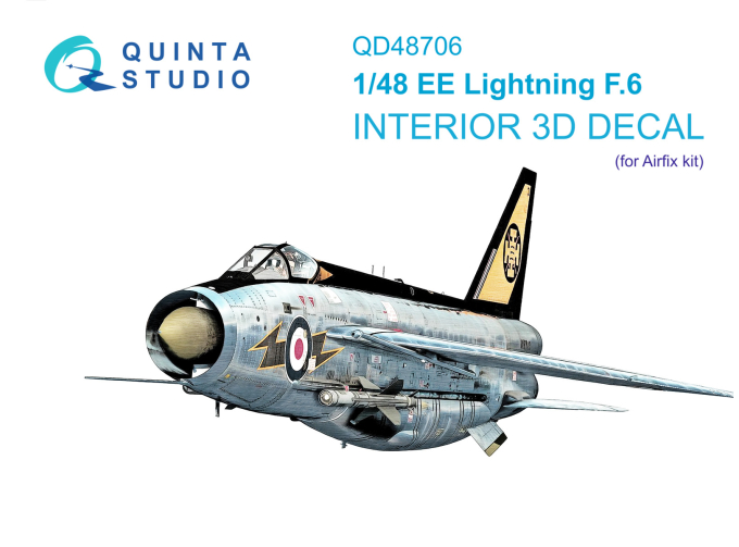 3D Декаль интерьера кабины пилота для BAC / EE Lightning F.6 (Airfix)