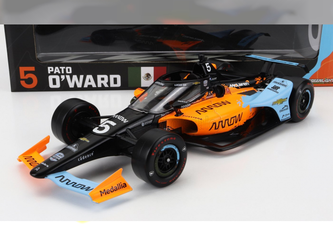 HONDA TEAM McLAREN SP ARROW NTT N 5 INDIANAPOLIS INDY 500 SERIES (2022) PATO O'WARD, LIGHT BLUE ORANGE