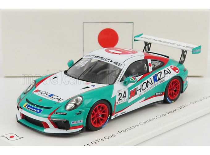 PORSCHE 911 991 Gt3 Cup N24 Porsche Carrera Cup Japan Overall Champion (2021) T.Kondo, Light Blue White