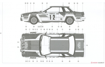Сборная модель NISSAN 240rs (bs110) Team Nissan Europe (night Version) №12 Rally Carlo (1983) Timo Salonen - Seppo Harjanne