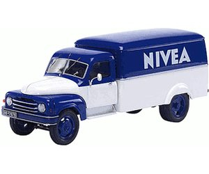 HANOMAG L28 Koffer-LKW "NIVEA", белый с синим