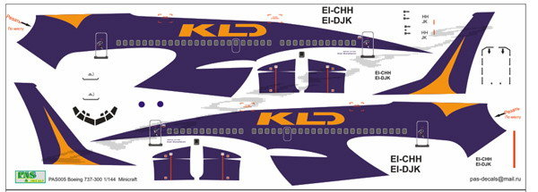 Декали Boing-737-300 KLD