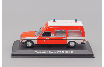 MERCEDES-BENZ W123 300 D Ambulance Hamburg, red / white