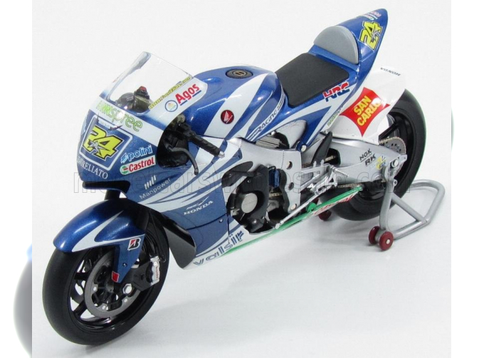 HONDA Rc212v N 24 Team Gresini San Carlo Motogp 2007 Tony Elias, Light Blue White