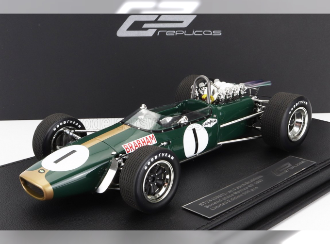 BRABHAM F1 Bt24 Repco N 1 2nd Mexico Gp 1967 Jack Brabham - Con Vetrina - With Showcase, Green Gold