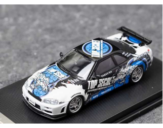 NISSAN Skyline R34 V-Spec, white/blue/black