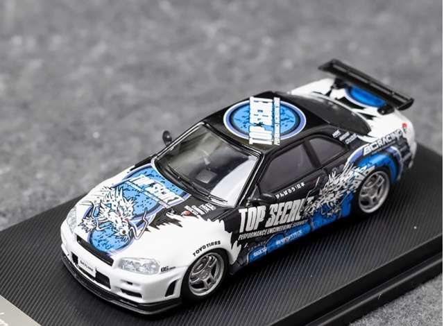 NISSAN Skyline R34 V-Spec, white/blue/black