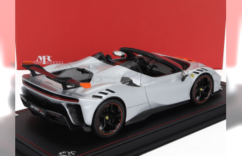 FERRARI Sf90 Xx Stradale Spider (2024) - Con Vetrina - With Showcase, Bianco Artico - White Met Orange Black