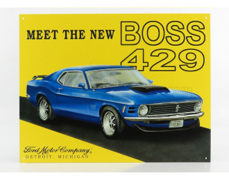 ACCESSORIES Metal Plate - Ford Mustang Boss 429, Yellow Blue