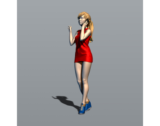 Фигура Фигурка Девушка звонит, окрашенная, окрашенная