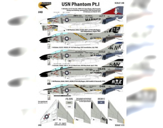 Декаль Phantom Collection Pt.I - F-4B/G/N, 5 marking option: VMFA-531,VF-84 x 2, VF-143, VF-213. No stencils and Insignia