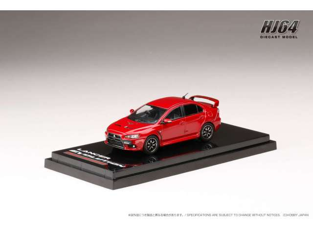 MITSUBISHI Lancer Evolution X Final Edition with engine display model, red metallic