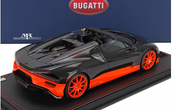 BUGATTI Mistral W16 World Record Configuration (2023) - Con Vetrina - With Showcase, Black Orange Fluo