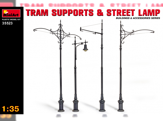 Сборная модель Наборы для диорам TRAM SUPPORTS & STREET LAMP