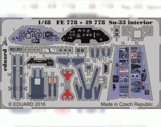 Фототравление Su-33 interior KINETIC K48062