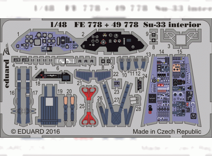 Фототравление Su-33 interior KINETIC K48062