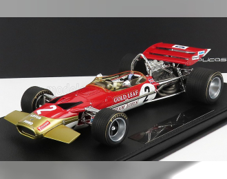 LOTUS F1 49c Ford Gold Leaf Team Lotus N 2 Season 1970 John Miles - Con Vetrina - With Showcase, Red