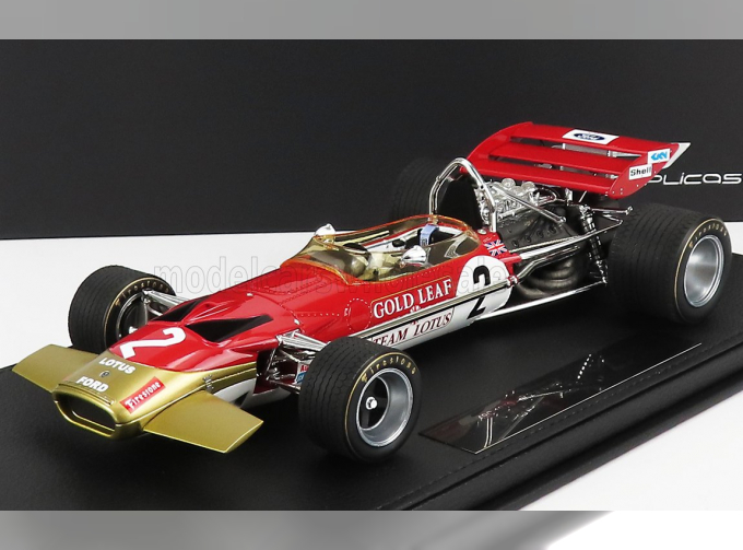 LOTUS F1 49c Ford Gold Leaf Team Lotus N 2 Season 1970 John Miles - Con Vetrina - With Showcase, Red