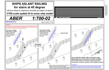 Ship aslant railing for stairs at 45 degree