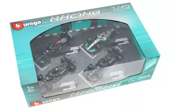 MERCEDES-BENZ GP Set F1 4x W14 Team Mercedes-amg Petronas Formula One №44 Season (2023) Lewis Hamilton - №63 Season (2023) George Russel - W13 №44 Season 2022 Lewis Hamilton - W12 N 44 Season 2021 Lewis Hamilton, Matt Black Silver