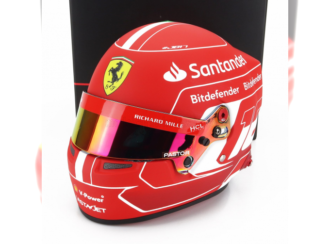 BELL HELMET F1 Casco Helmet Ferrari Sf-23 Team Scuderia Ferrari N16 Season (2023) Charles Leclerc, Red White