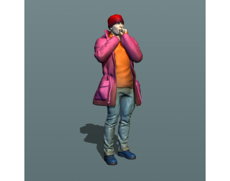 Фигурка Мужчина кашляет, окрашенная